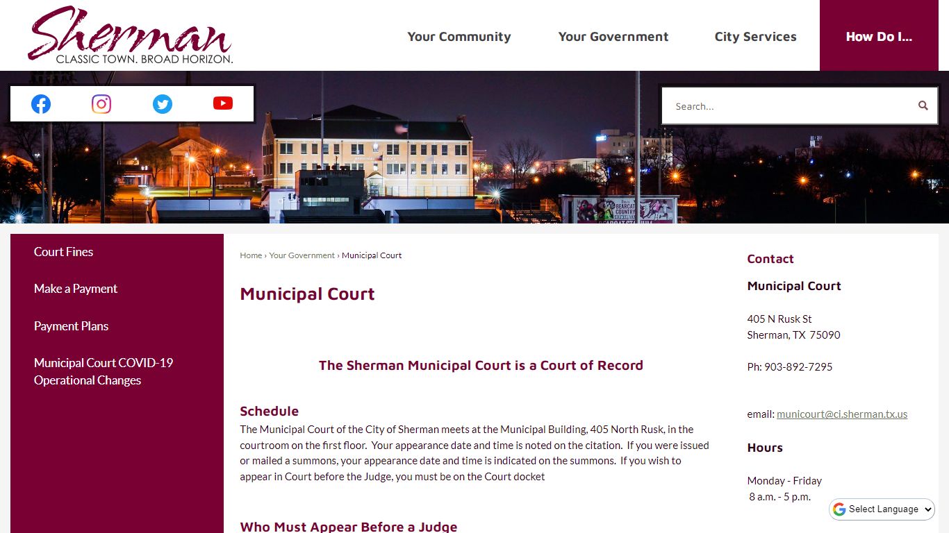 Municipal Court | Sherman, TX - Official Website